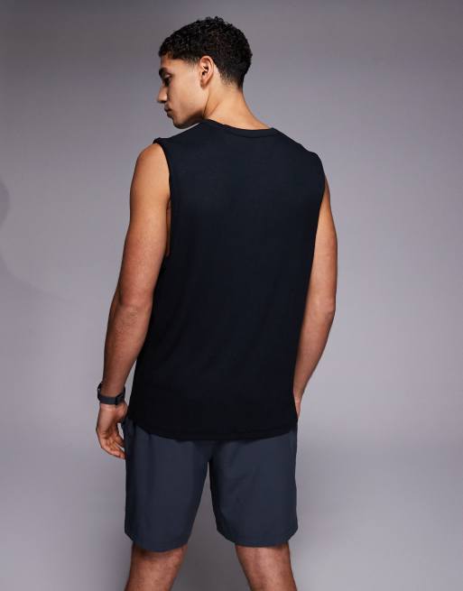 4505 Rest Day ultra soft modal rib slim fit v neck tank in black , 3 of 5