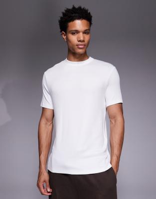 4505 Rest Day Ultra Soft Modal Ribbed Slim Fit T-shirt In White
