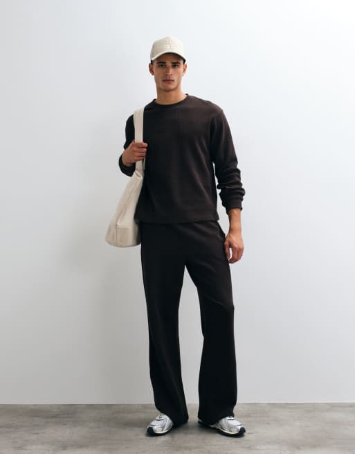 4505 Rest Day waffle long sleeve T-shirt in brown, 2 of 2