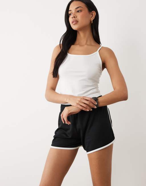 4505 retro mesh short with piping and jersey liner in black, 2 of 5