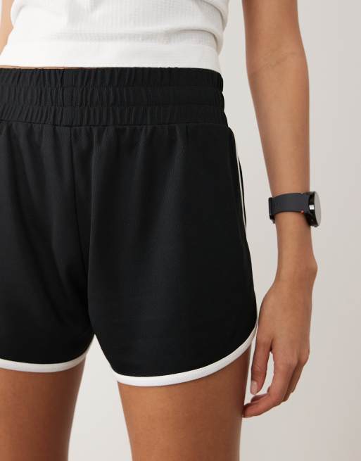 4505 retro mesh shorts with piping and jersey liner in black, 4 of 5