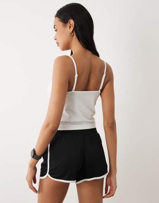 4505 retro mesh shorts with piping and jersey liner in black, 5 of 5