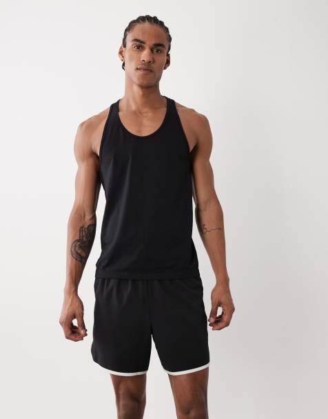 4505 retro woven 5" side stripe sprinter shorts with zip pockets in black - view 1