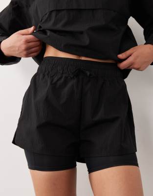 4505 Ripstop 2-in-1 Running Shorts With Zip Pockets In Black