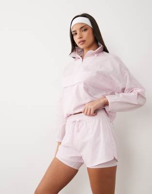 4505 ripstop 2-in-1 running shorts with zip pockets in light pink