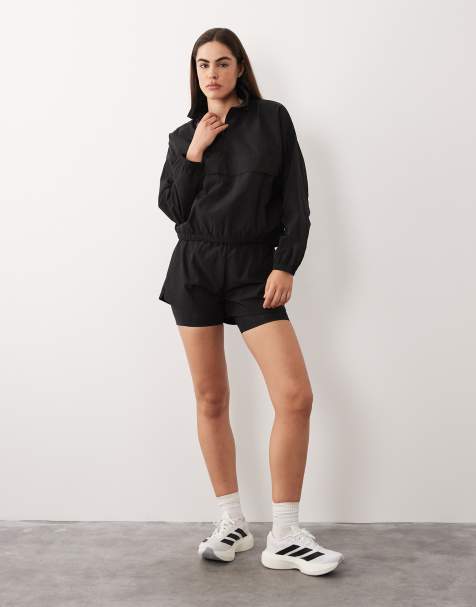 4505 - Ripstop set met trainingsjack en shorts in zwart - view 1