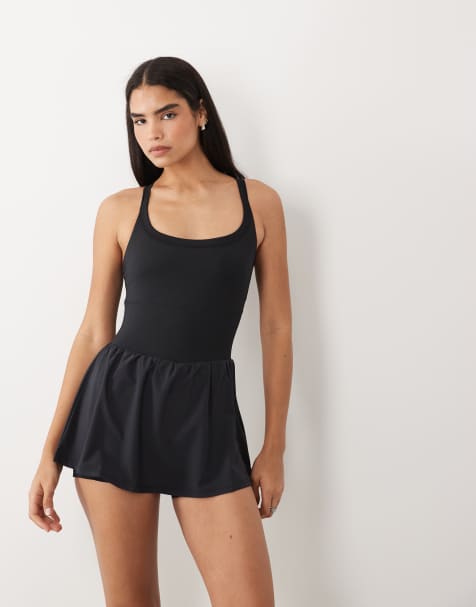 4505 - Robe de course avec brassière intégrée et sous-short - Noir - view 1