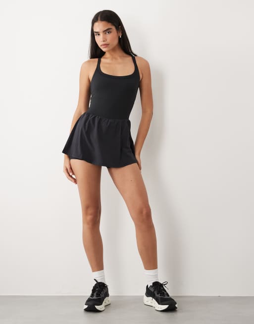 4505 - Robe de course avec brassière intégrée et sous-short - Noir, 2 de 4