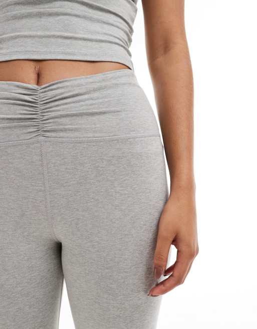 4505 ruched front high waist gym leggings in heather gray 