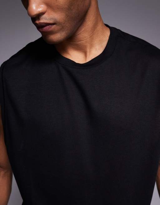 4505 Run Club back print mesh boxy running tank in black, 5 of 5