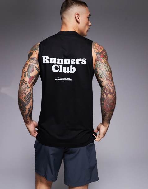 4505 - Run Club - Sort oversized hurtigttørrende træningstanktop med print på ryggen - view 1