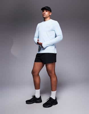 4505 Run Ldn Back Print Mesh Running Long Sleeve T-shirt In Blue