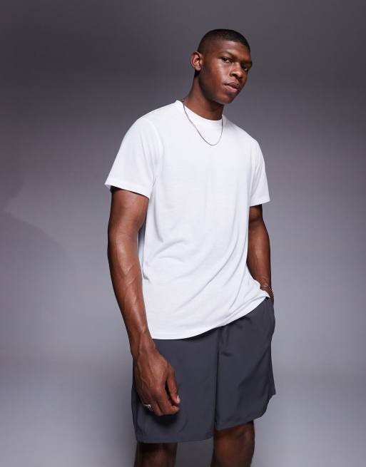 4505 Running back graphic loose fit mesh T-shirt in white