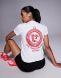 [ASOS] 4505 Running back print boxy cotton t-shirt with quick dry finish in white 8 White