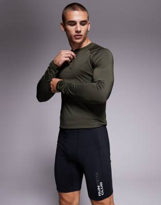 4505 Running Base Layer Graphic Legging Shorts With Phone Pocket In Black
