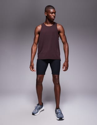 4505 Running Base Layer Ribbed Legging Shorts With Phone Pocket In Black