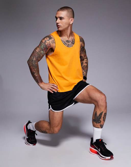 4505 - Running - Canotta da corsa color mandarino in cotone con finitura quick dry