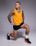 [ASOS] 4505 Running cotton singlet with quick dry finish in tangerine-Orange M Tangerine