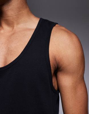 4505 Running Cotton Tank Top With Quick Dry Finish In Black