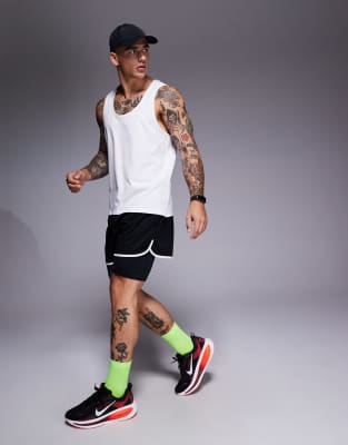 4505 Running Cotton Tank Top With Quick Dry Finish In White