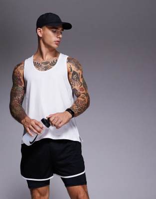 4505 Running cotton vest with quick dry finish in white