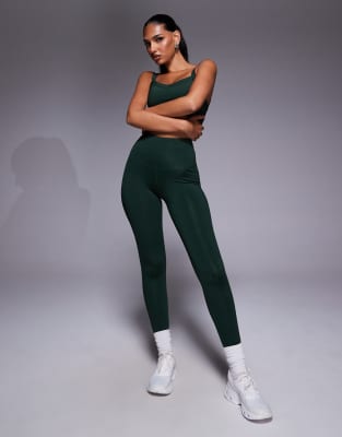 4505 Running High Waist Leggings With Zip Phone Pocket In Green