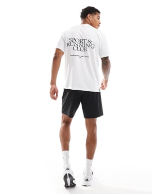 4505 running mesh back print t-shirt in white φωτογραφία