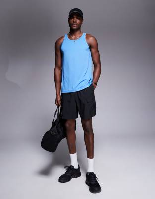 4505 Running Mesh Tank Top With Drop Armholes In Blue