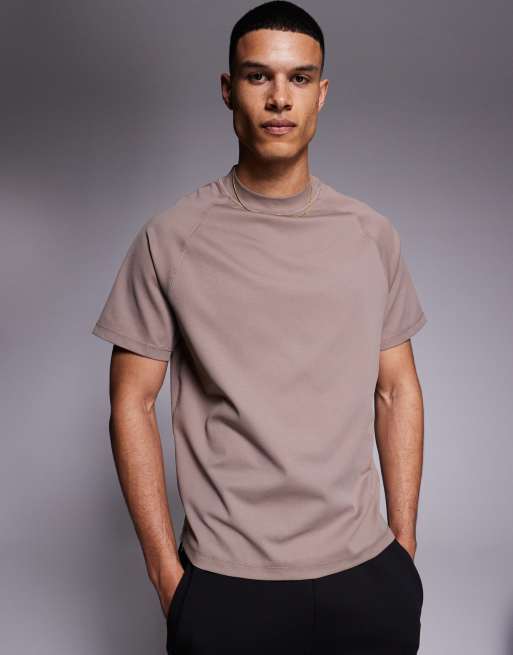 4505 running performance waffle knit t-shirt in taupe gray 