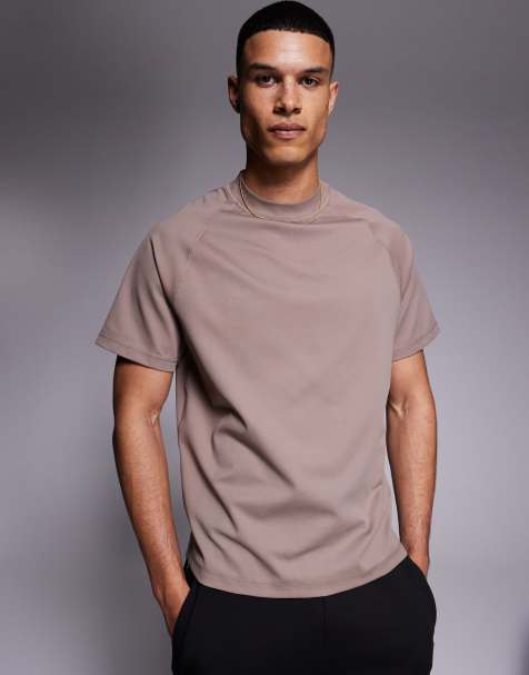 4505 running performance waffle t-shirt in taupe grey - view 1