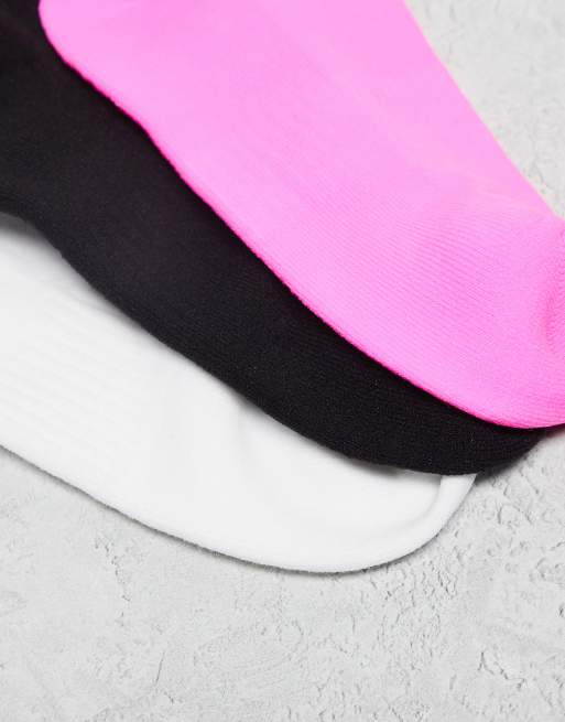 4505 running socks with arch support and anti bacterial finish in white, black and neon pink