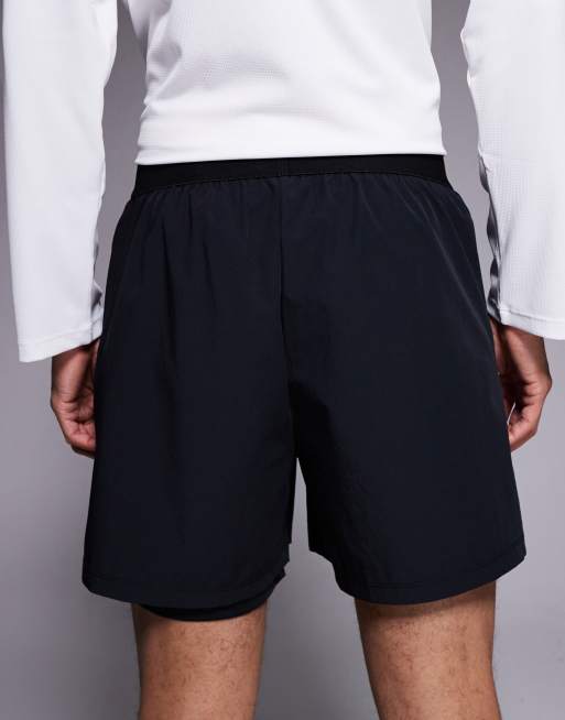 4505 – Running – Svarta 2-i-1-träningsshorts med mobilficka med dragkedja, 4 av 5
