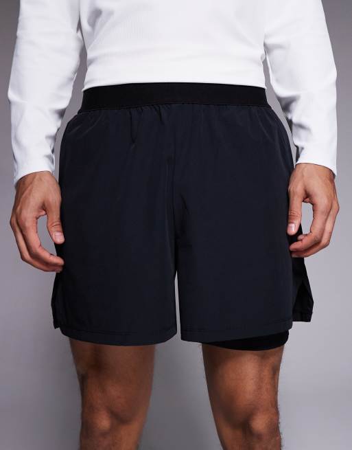 4505 – Running – Svarta 2-i-1-träningsshorts med mobilficka med dragkedja, 5 av 5