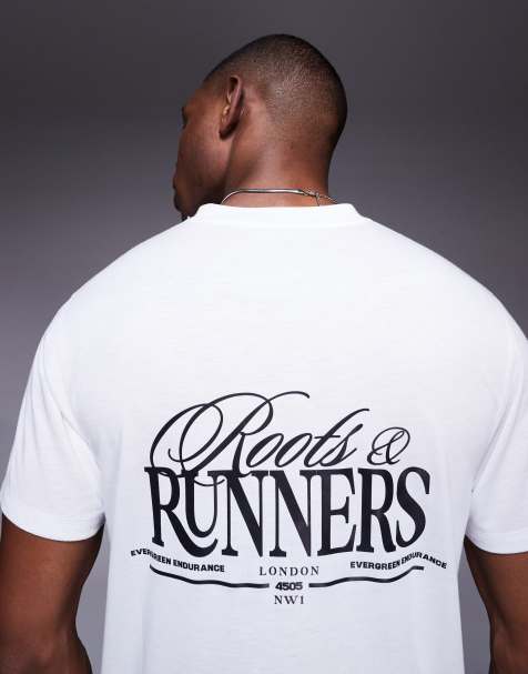 4505 – Running – Vit t-shirt i mesh med ledig passform och tryck baktill - view 1