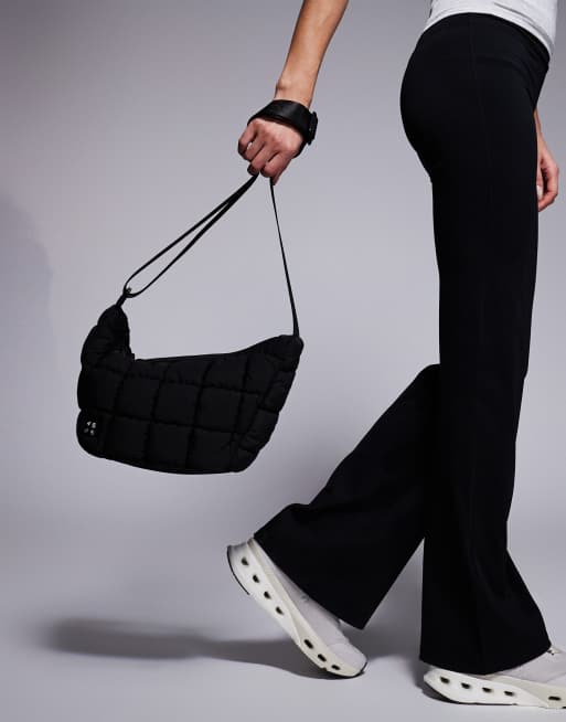 4505 - Sac bandoulière matelassé tissé à poche intérieure zippée - Noir, 2 de 4