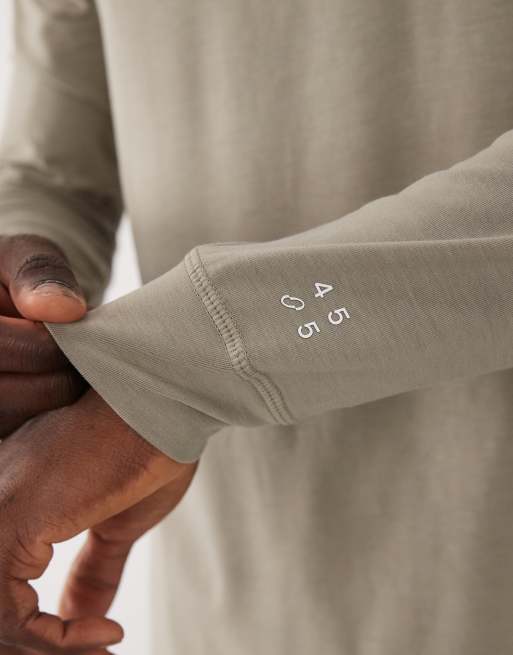 4505 - Sandfarvet langærmet træningstop i performance-design i jersey med hurtigttørrende egenskaber, 5 af 5