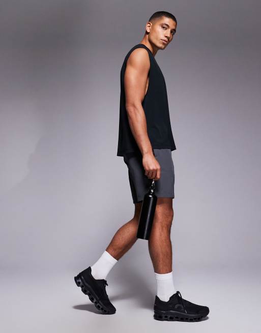4505 – Schnelltrocknendes, kastiges Trainings-Tanktop aus Performance-Jersey in Schwarz mit Oversize-Passform, 2 von 5