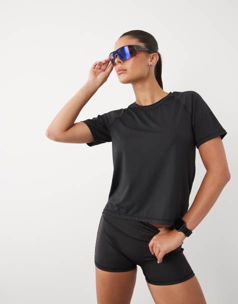 4505 – Schnelltrocknendes Lauf-T-Shirt aus Nylon-Sport-Netzstoff in Schwarz - view 1