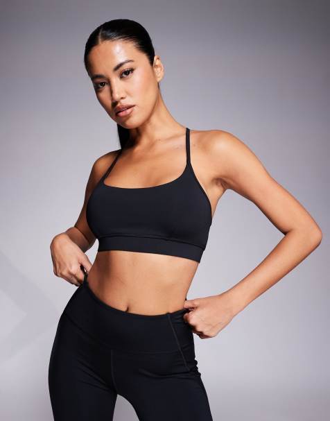4505 sculpting active medium support sports bra with adjustable straps in black - view 1