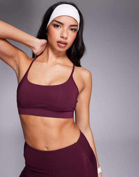 4505 sculpting active medium support sports bra with adjustable straps in mulberry - view 1