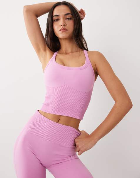 4505 sculpting seamless convertible strap tank top with inner bra in bubblegum - view 1