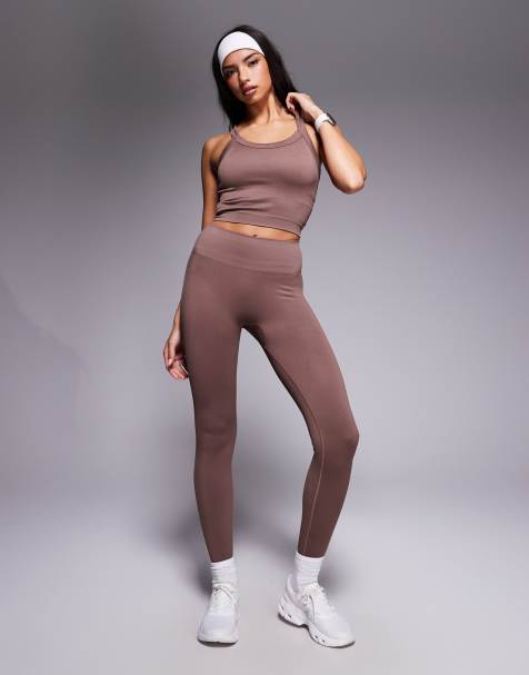 4505 sculpting seamless high waist gym leggings in milk chocolate - view 1