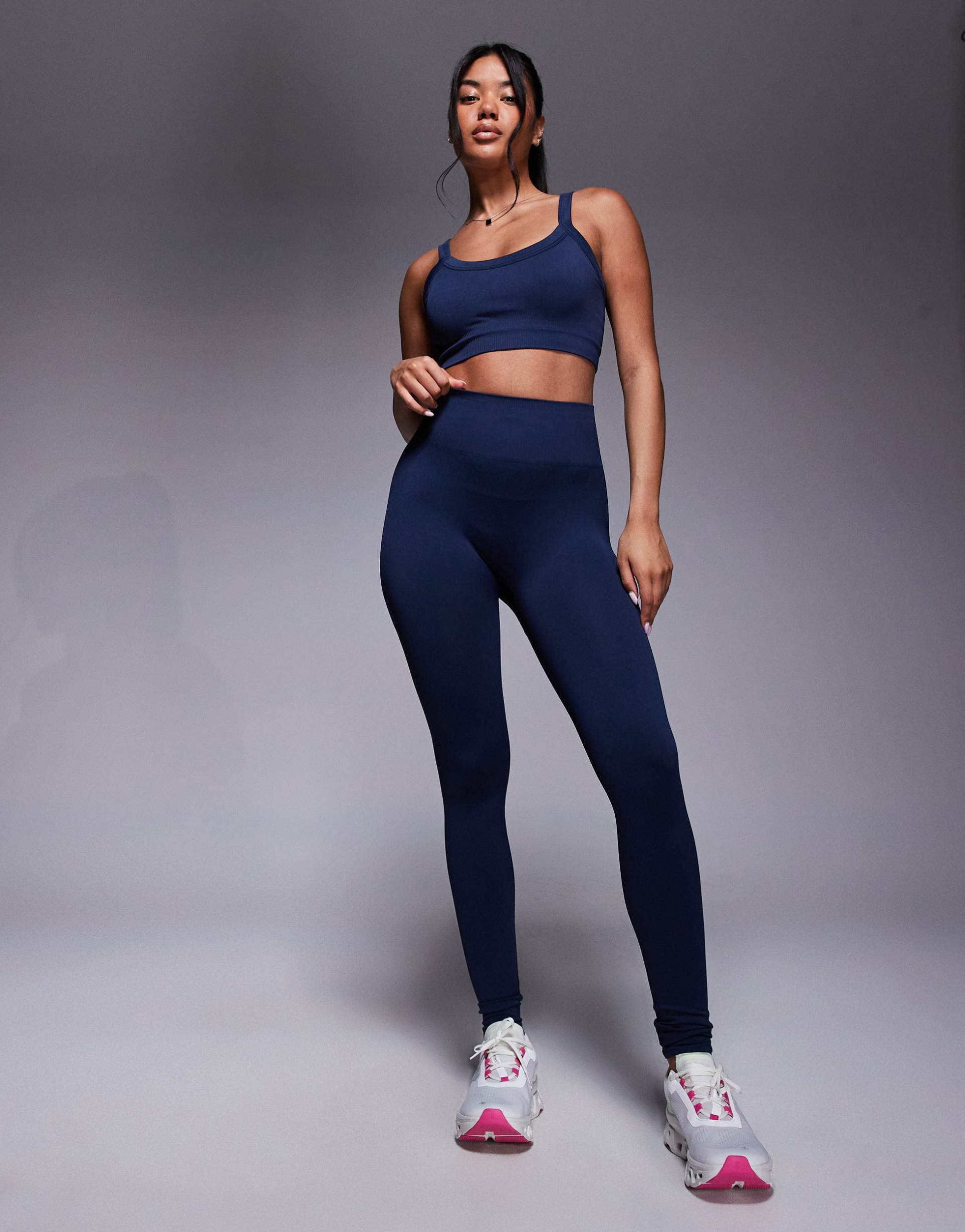 4505 sculpting seamless high waist gym leggings in navy ink