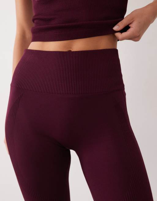 4505 sculpting seamless high waist gym leggings in wine, 3 of 5