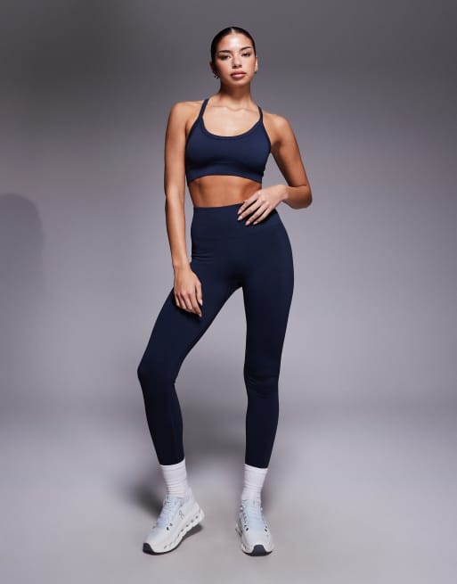 4505 sculpting seamless light support sports bra with adjustable straps in indigo, 3 of 4
