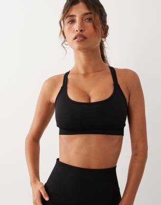 4505 Sculpting Seamless Medium Support Convertible Straps Sports Bra In Black