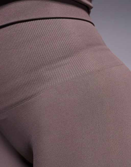 4505 seamless 5 inch high waist legging shorts in taupe , 3 of 5