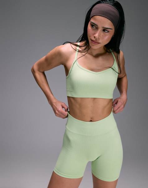 4505 Seamless baby rib set in pastel lime - view 1