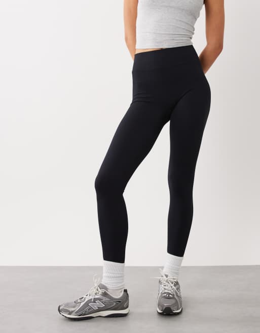 4505 seamless baby rib wrap back high waist gym leggings in black, 4 of 5