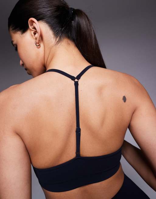 4505 seamless baby ribbed light support sports bra in navy, 4 of 4